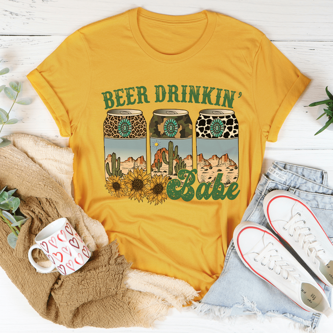 Beer Drinking Babe Tee-3