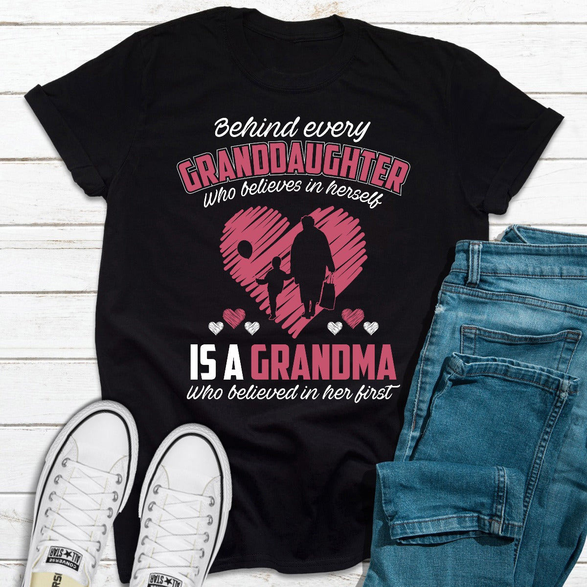 Behind Every Granddaughter T-Shirt-7