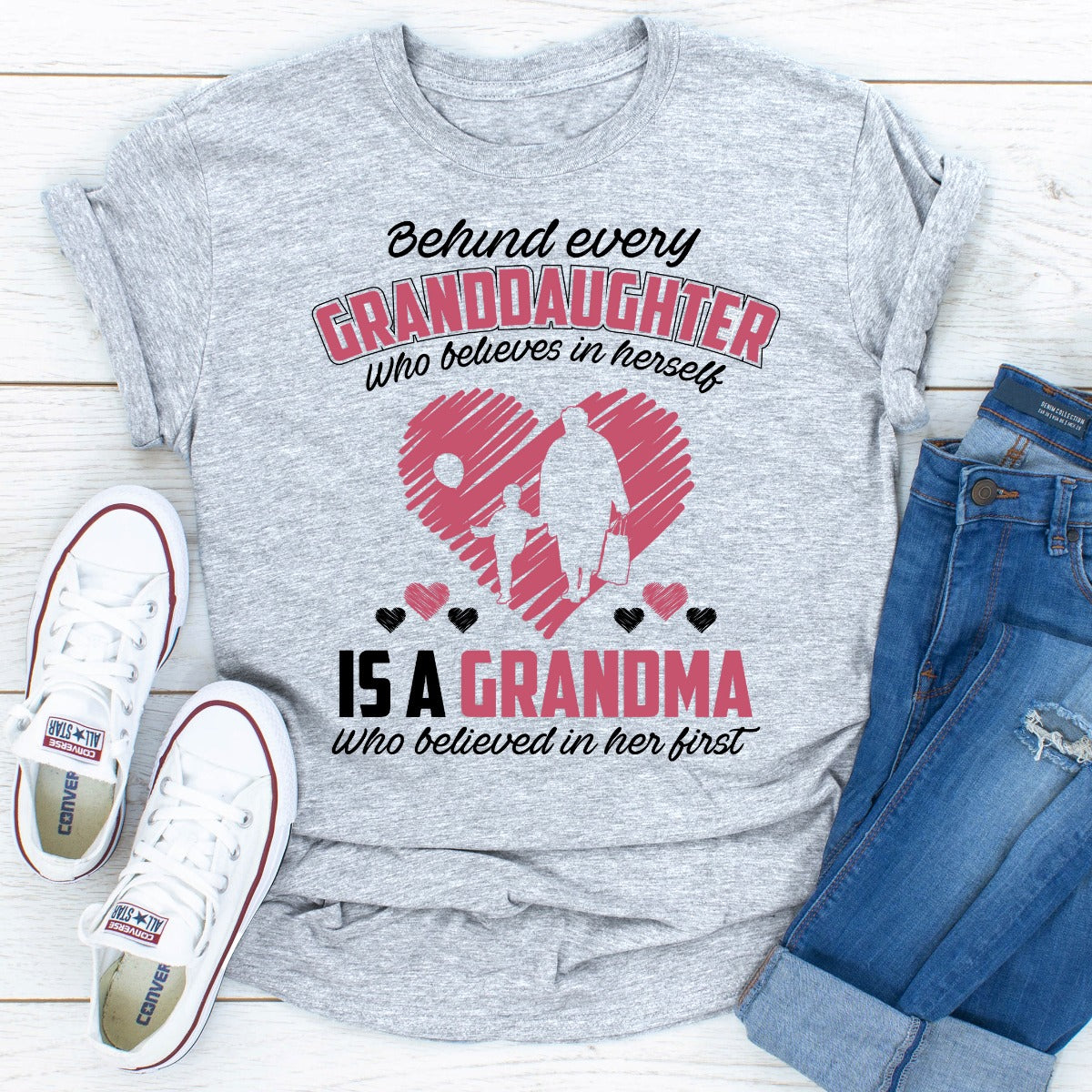 Behind Every Granddaughter T-Shirt-13