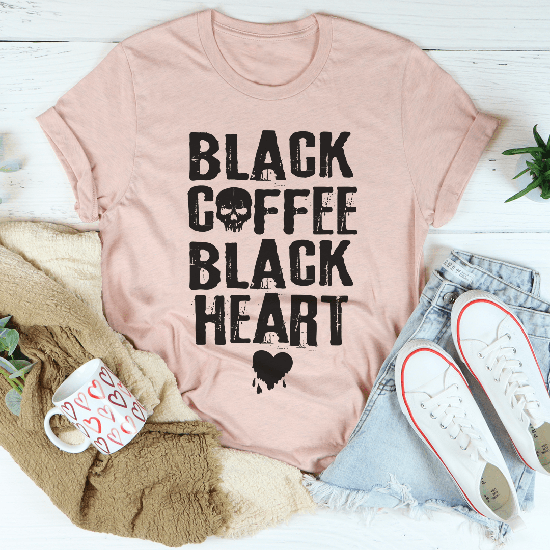 Black Coffee Black Heart T-Shirt-3