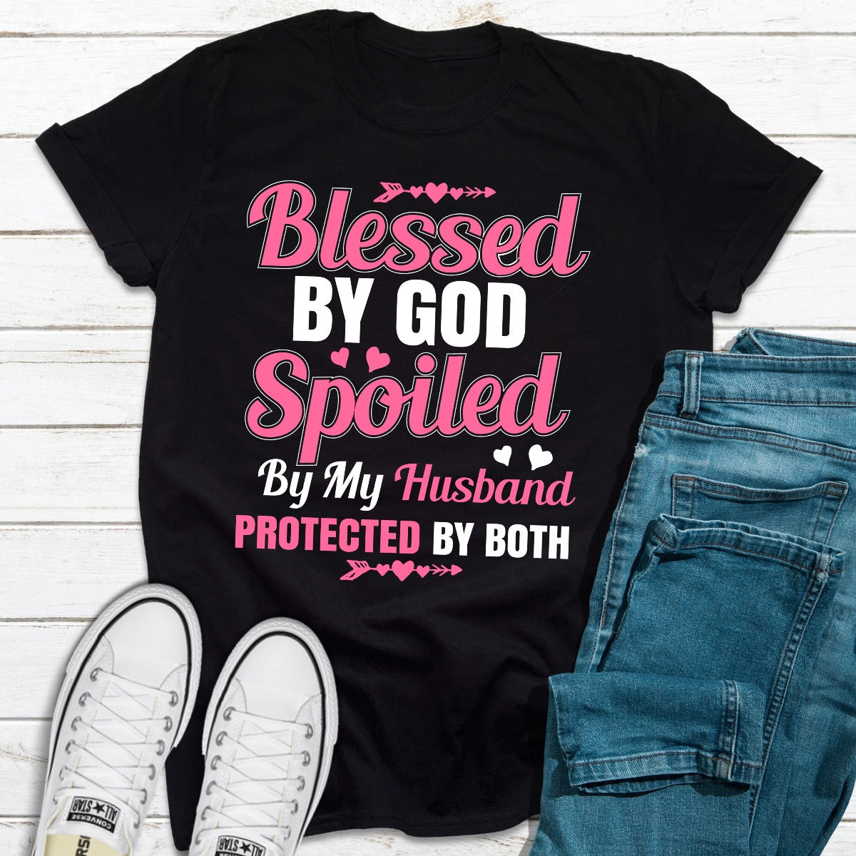 Blessed By God Spoiled By My Husband T-Shirt-10