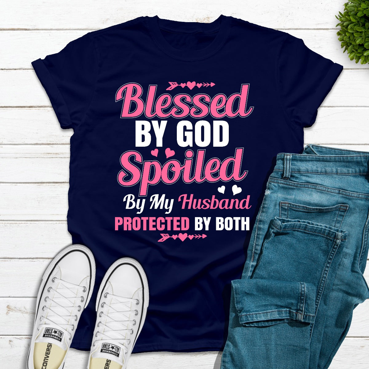 Blessed By God Spoiled By My Husband T-Shirt-16
