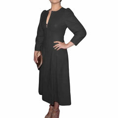Women's Genuine Leather Cocktail Mini Party Dress-2