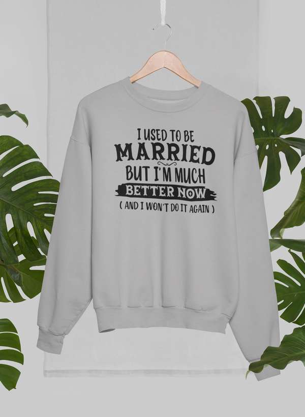 I Used To Be Married But I'm Much Better Now And I Won't Do It Again Sweat Shirt-1