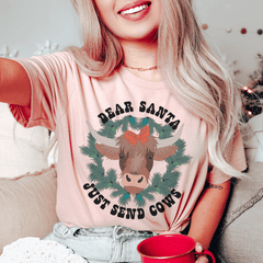 Dear Santa Just Send Cows Tee-0