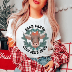 Dear Santa Just Send Cows Tee-2