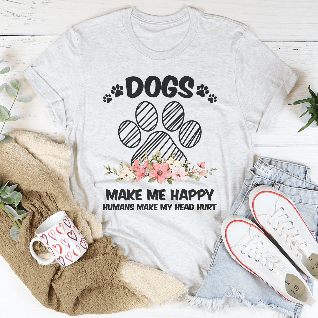 Dogs Make Me Happy Tee-0