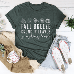 Fall Breeze Crunchy Leaves Pumpkins Please Tee-0