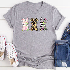 Floral Easter Bunnies T-Shirt-1