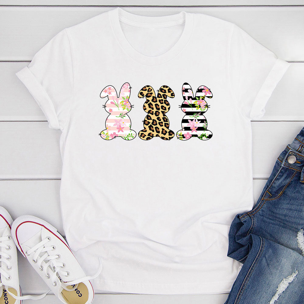 Floral Easter Bunnies T-Shirt-18