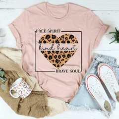 Free Spirit Kind Heart Brave Soul T-Shirt-3