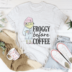 Froggy Before Coffee Tee-3