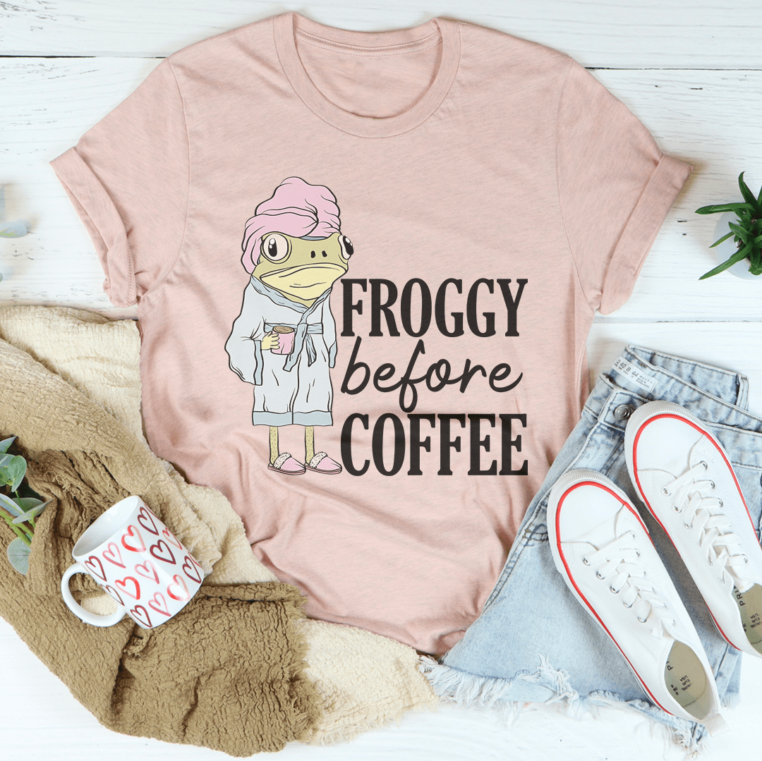 Froggy Before Coffee Tee-2