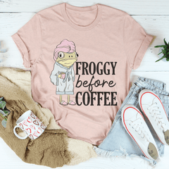 Froggy Before Coffee Tee-2
