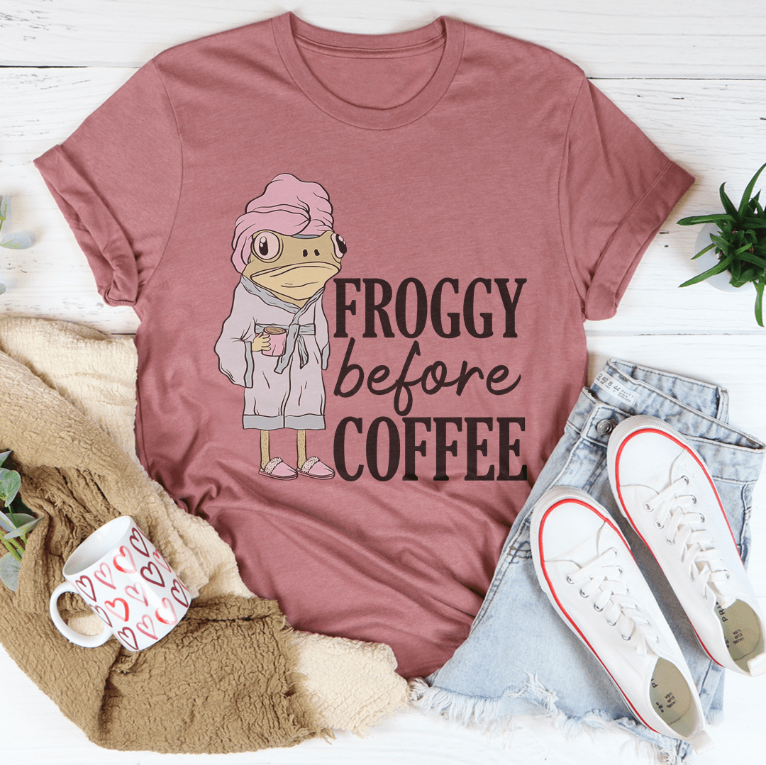 Froggy Before Coffee Tee-1