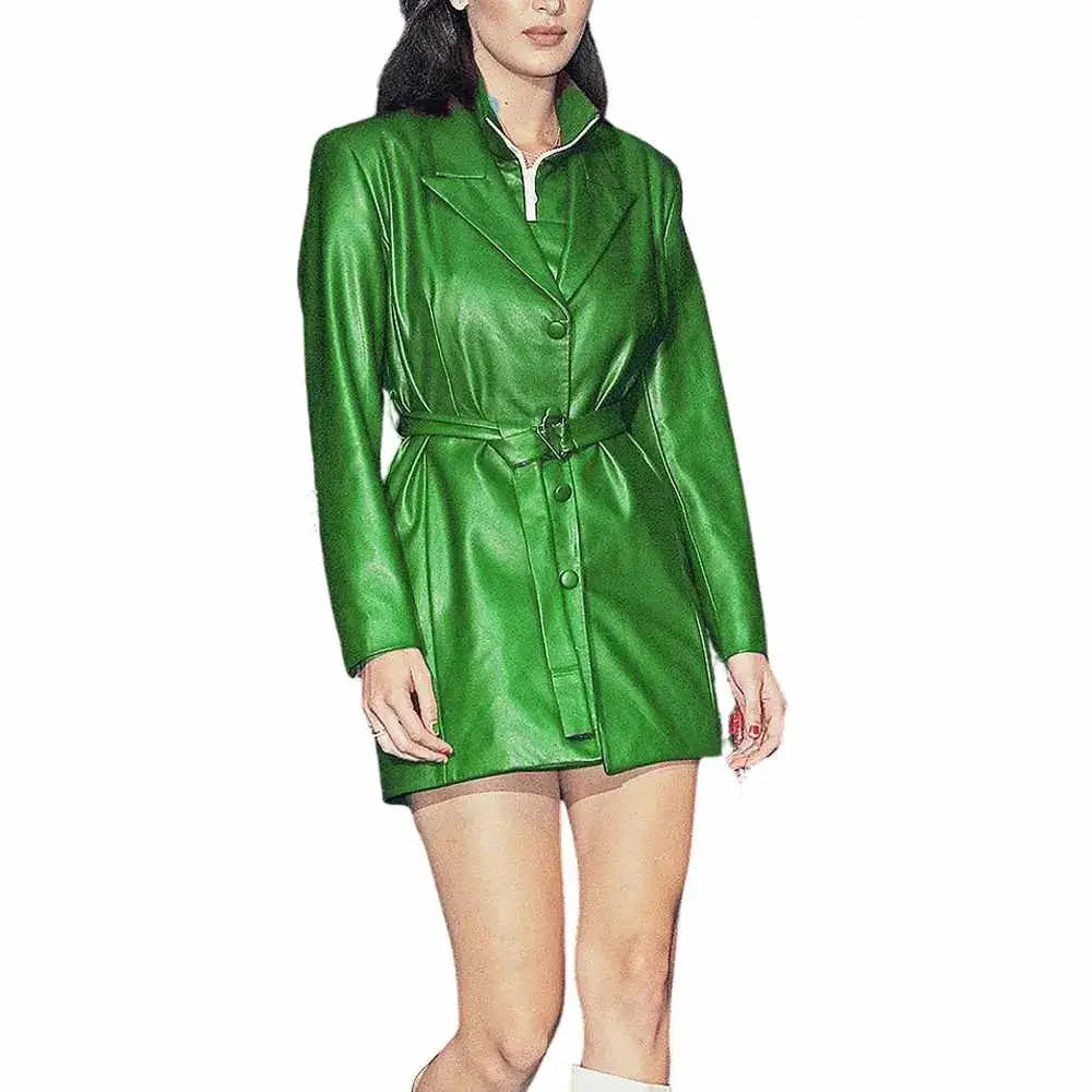 Women's Genuine Leather Party Dress-3