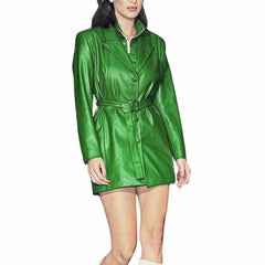Women's Genuine Leather Party Dress-3