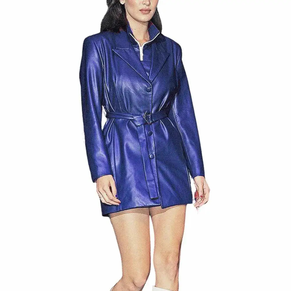 Women's Genuine Leather Party Dress-2