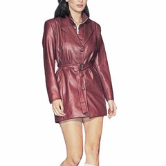 Women's Genuine Leather Party Dress-0