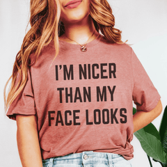 I'm Nicer Than My Face Looks Tee-0