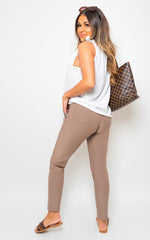 High Waist Double Band Pocket Leggings-1