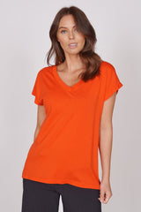 Phoebe Red Sleeveless V Neck Top-1