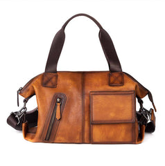Mens Vintage Leather Buiness Briefcase Shoulder Bag 2530-0
