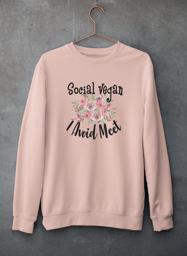 Social Vegan I Avoid Meet Sweat Shirt-0