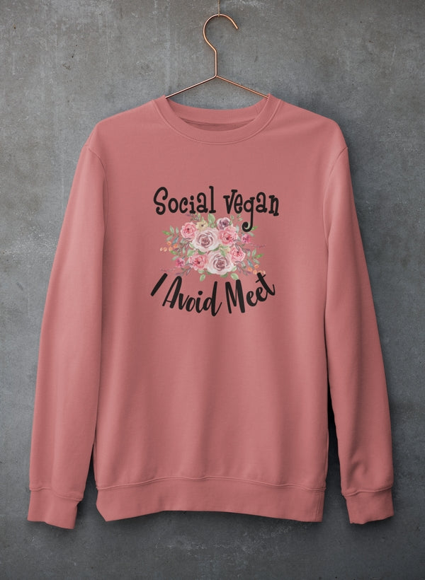 Social Vegan I Avoid Meet Sweat Shirt-1