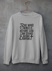 She Who Kneels Before God Can Stand Before Anyone Sweat Shirt-0