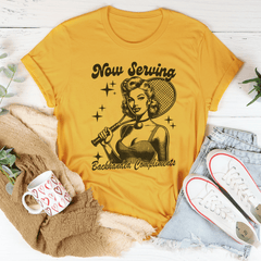 Now Serving Backhanded Compliments Tee-0