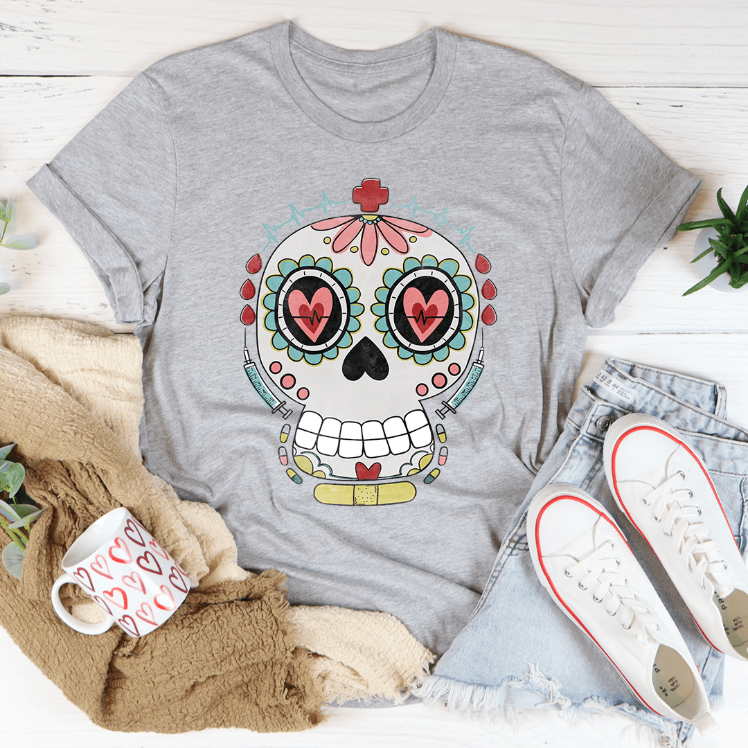 Nurse Sugar Skull T-Shirt-1