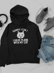 Sorry I Can't I Have Plans With My Cat Hoodie-1