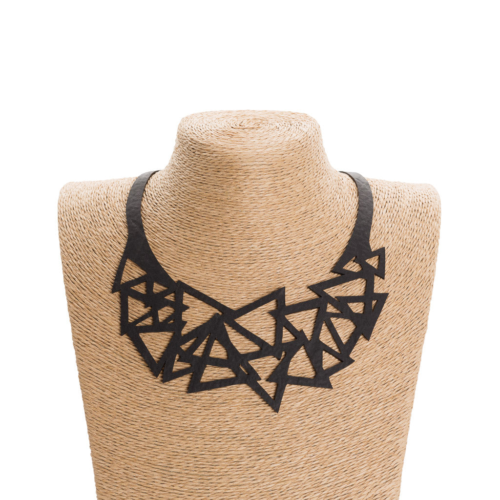 Cubism Geometric Recycled Rubber Necklace