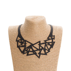 Cubism Geometric Recycled Rubber Necklace