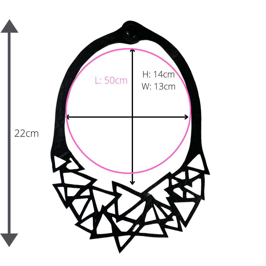 Cubism Geometric Recycled Rubber Necklace