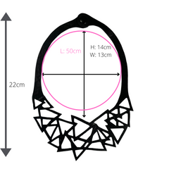 Cubism Geometric Recycled Rubber Necklace