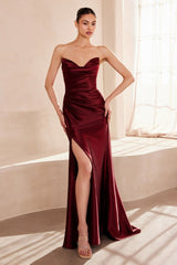 Strapless V-neck bodycon dress-1