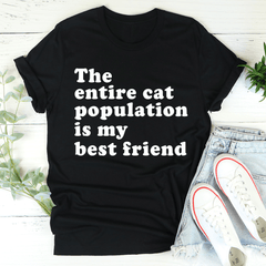 The Entire Cat Population Is My Best Friend T-Shirt-2