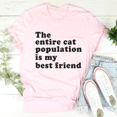 The Entire Cat Population Is My Best Friend T-Shirt-3