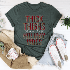 Thick Thighs And Holiday Vibes Tee-3