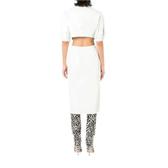 Women’s White Leather Dress with Cutout Detailing-2