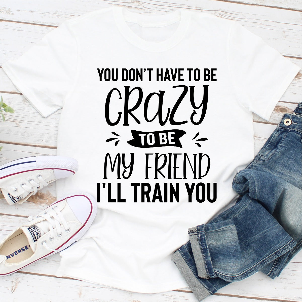 You Don't Have To Be Crazy To Be My Friend I'll Train You T-Shirt-1