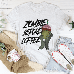 Zombie Before Coffee Tee-3