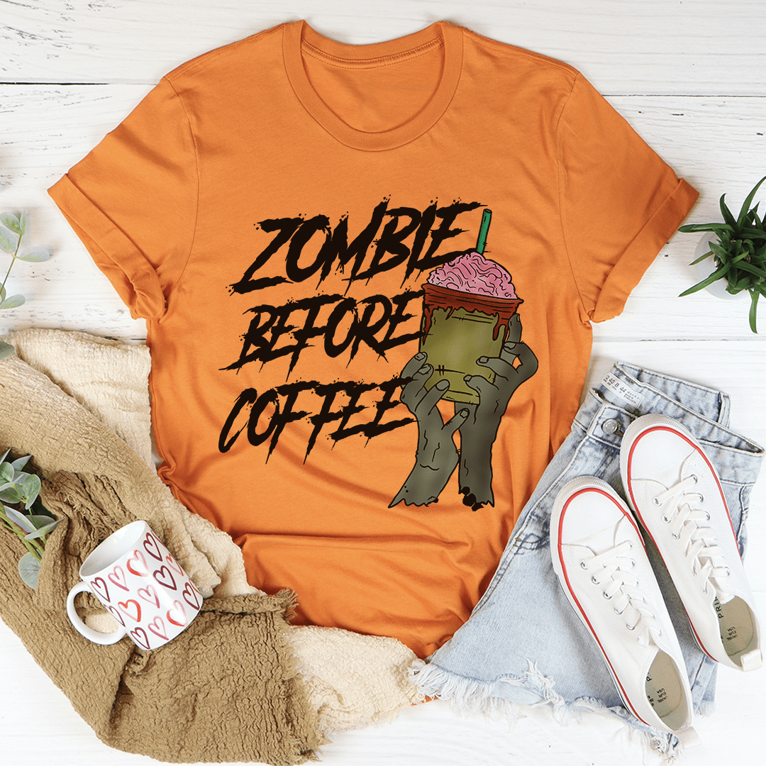 Zombie Before Coffee Tee-0