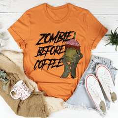 Zombie Before Coffee Tee-0